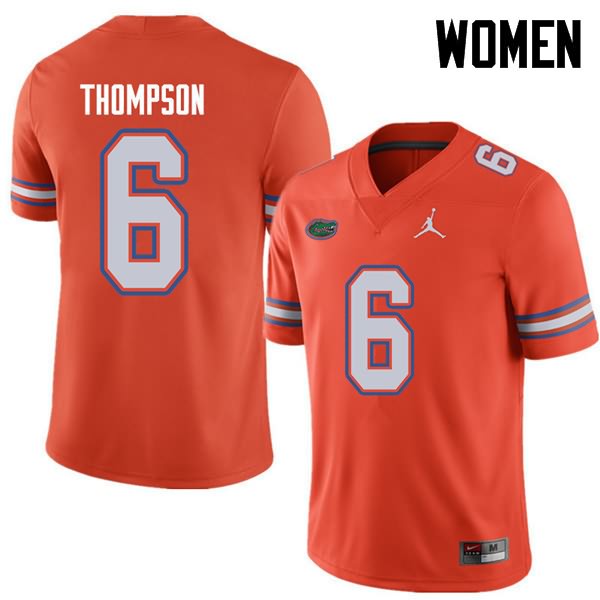 NCAA Florida Gators Deonte Thompson Women's #6 Jordan Brand Orange Stitched Authentic College Football Jersey QMA0164QN